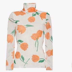 GANNI | Printed Long Sleeve Turtleneck - Size 36